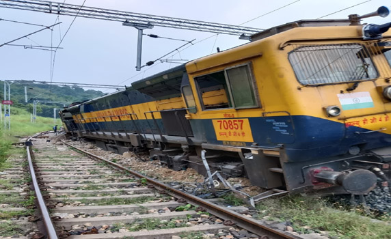 Agartala- Mumbai train derails at Halflong, luckily no casualty reported.